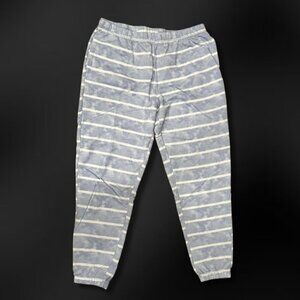 Cuddl Duds Jogger Pants Cotton Lightweight Stretchable Striped Blue White W US M